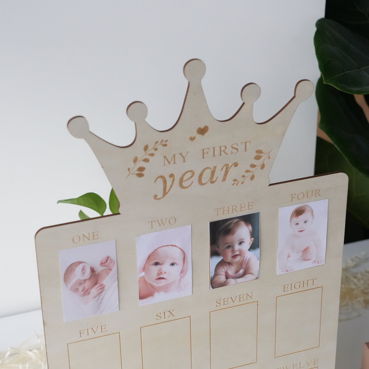 Personalized Baby First Year Photo Frame,12 MonthlyPicture Broad,New Baby Gift,Newborn To One Year Photo Frame,Birthday Decor