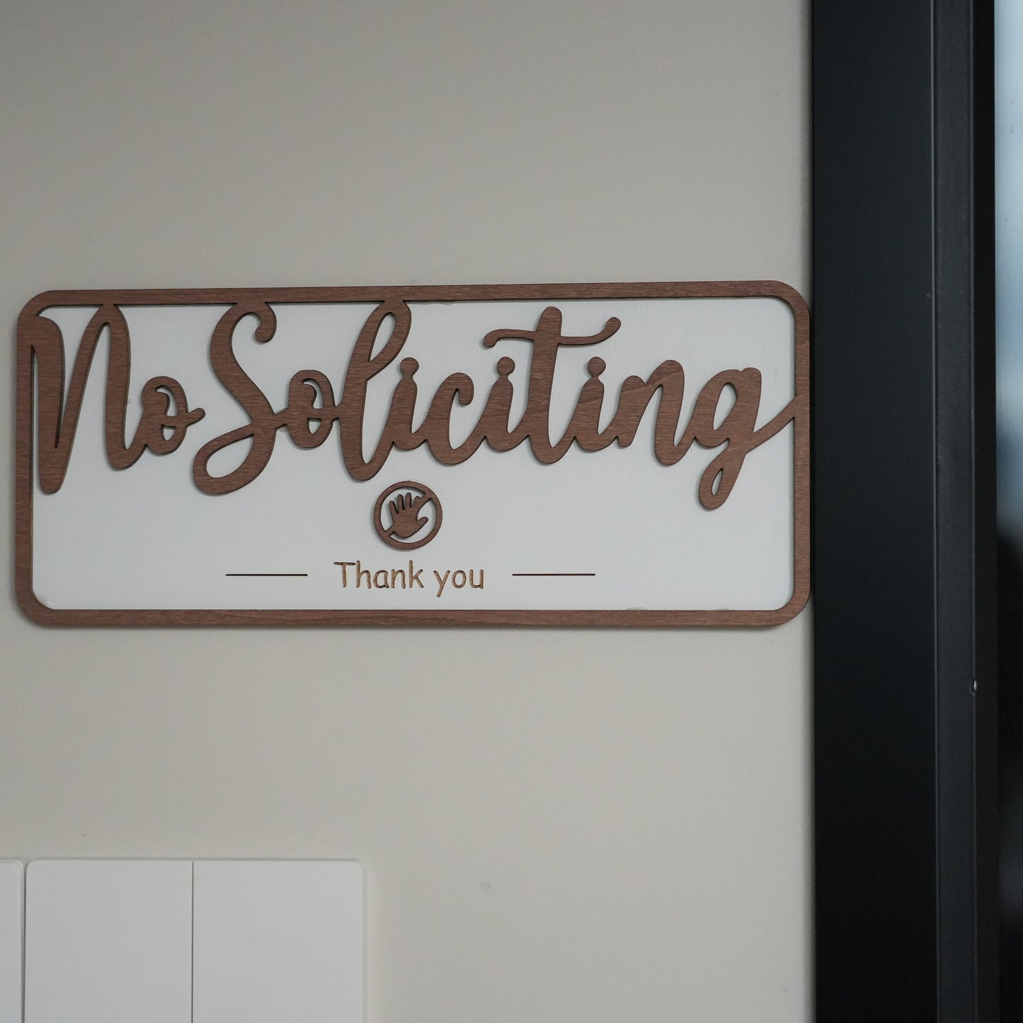 Personalized "No Soliciting" Sign,Wooden Door Sign, Do not knock sign,Baby Sleeping Sign,Do Not Knock  or Ring Doorbell,Do Not Disturb Sign