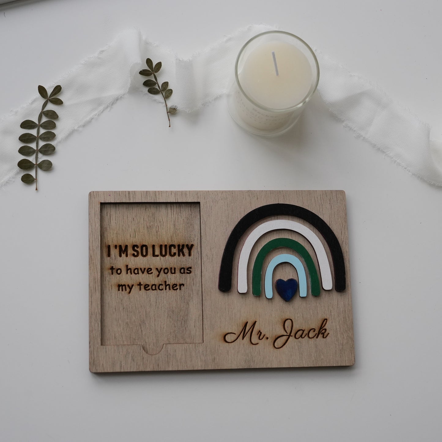 Personalized Wooden Sticky Note Holder With Name,End Of The Year Present,Classroom Desk  Gift,Teacher Appreciation Gift
