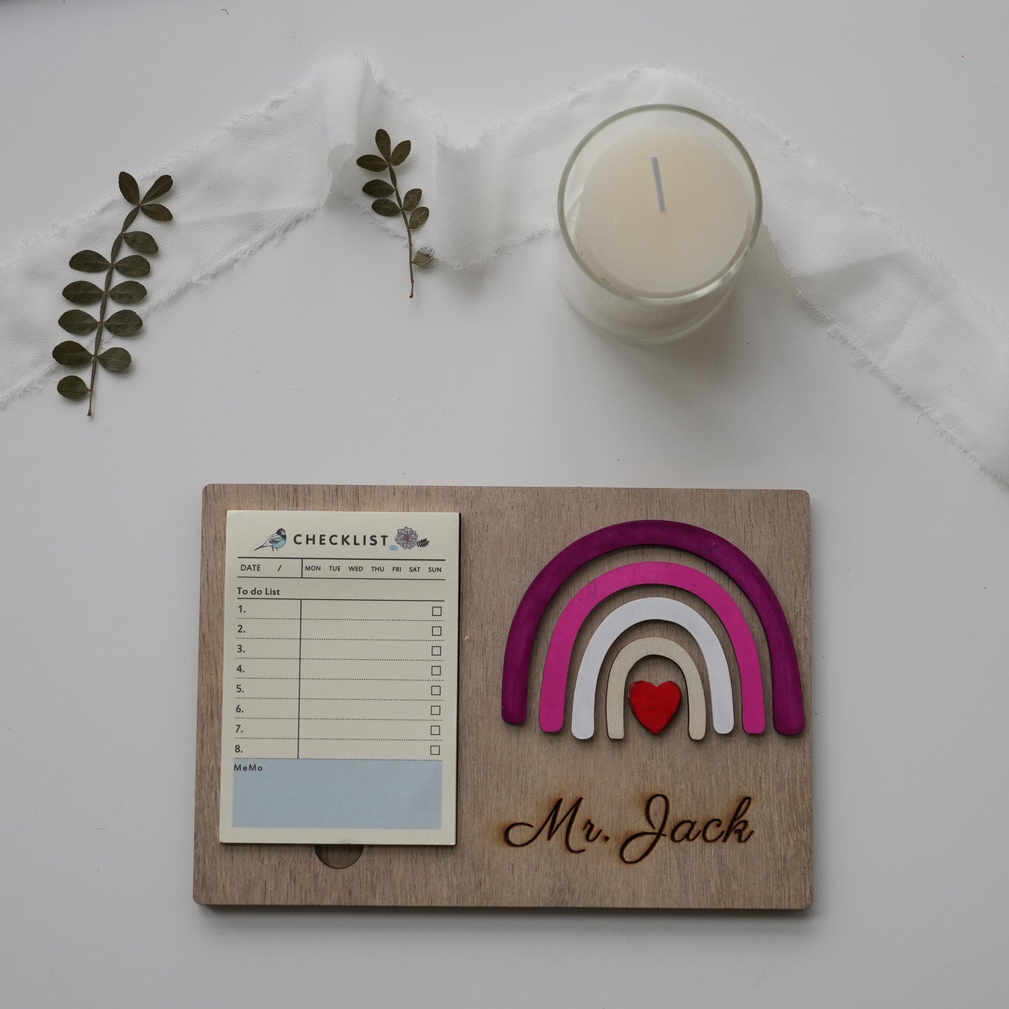 Personalized Wooden Sticky Note Holder With Name,End Of The Year Present,Classroom Desk  Gift,Teacher Appreciation Gift