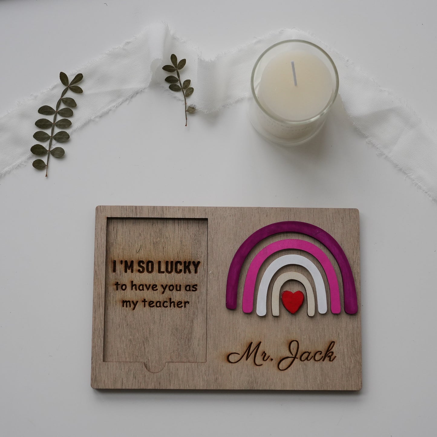 Personalized Wooden Sticky Note Holder With Name,End Of The Year Present,Classroom Desk  Gift,Teacher Appreciation Gift