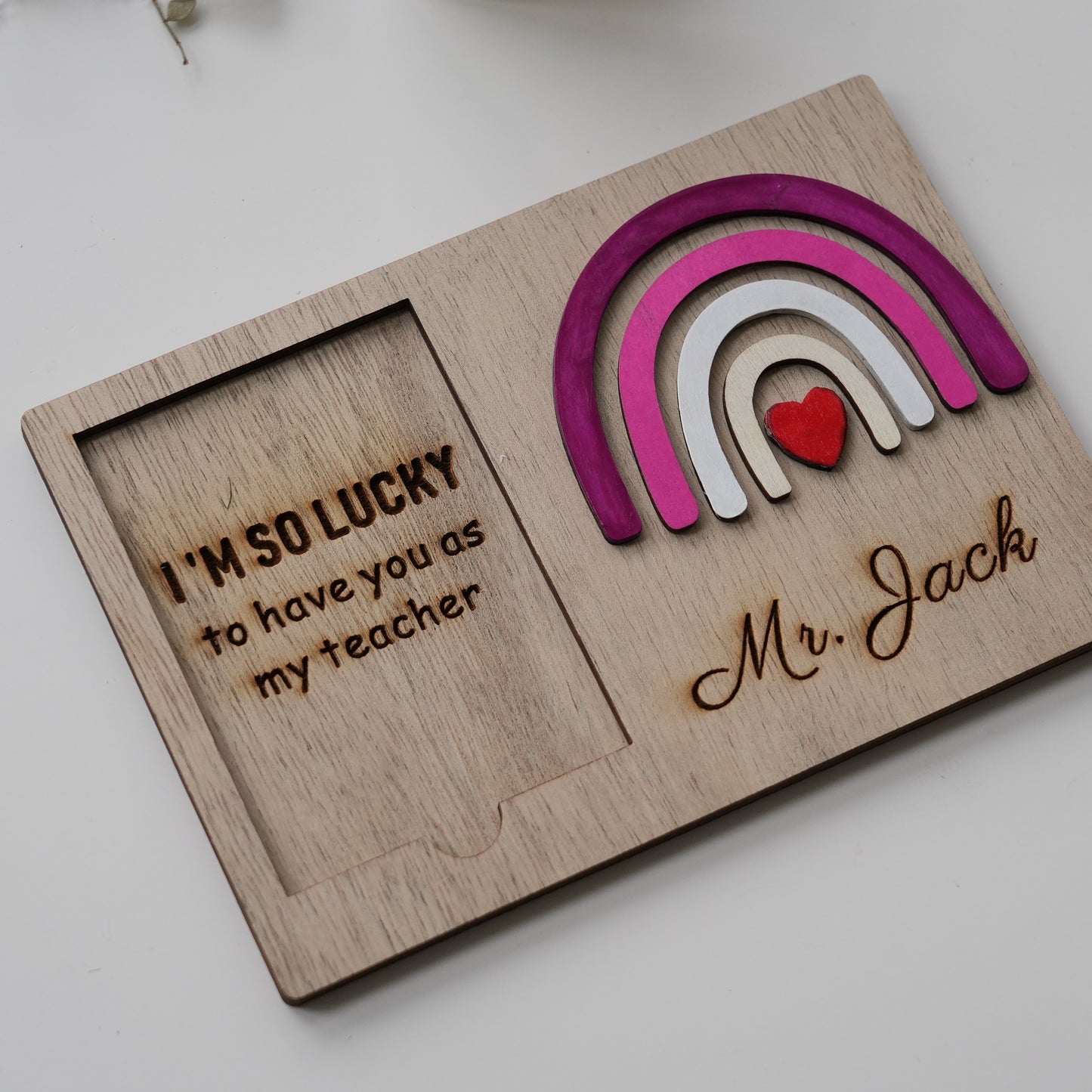 Personalized Wooden Sticky Note Holder With Name,End Of The Year Present,Classroom Desk  Gift,Teacher Appreciation Gift
