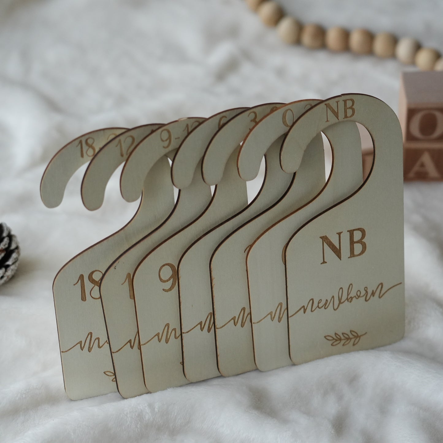 Wooden Baby Nursery Closet Dividers,Baby Shower Gift Ideas,Clothes Size Markers for Babies,Wood Wardrobe Divider