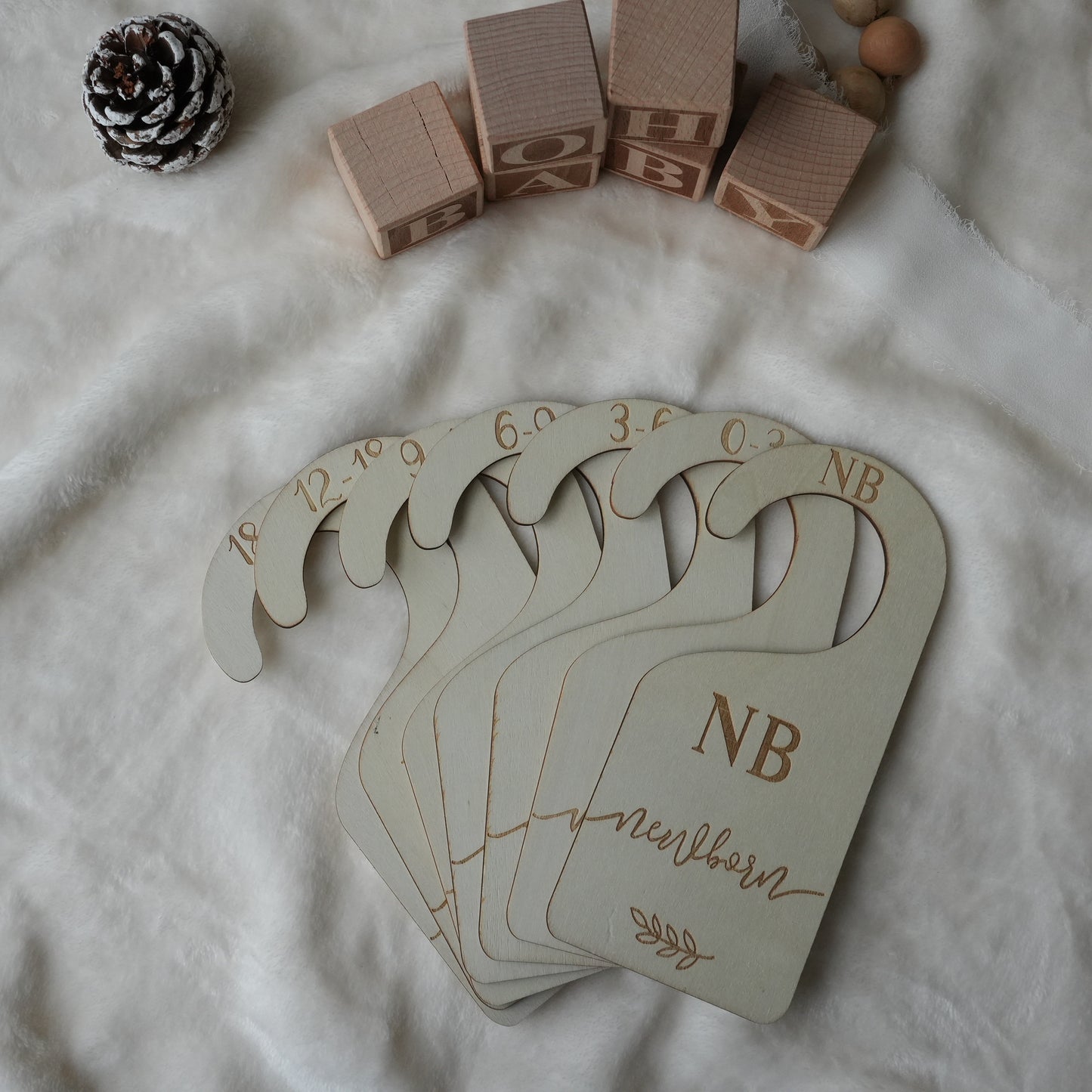 Wooden Baby Nursery Closet Dividers,Baby Shower Gift Ideas,Clothes Size Markers for Babies,Wood Wardrobe Divider