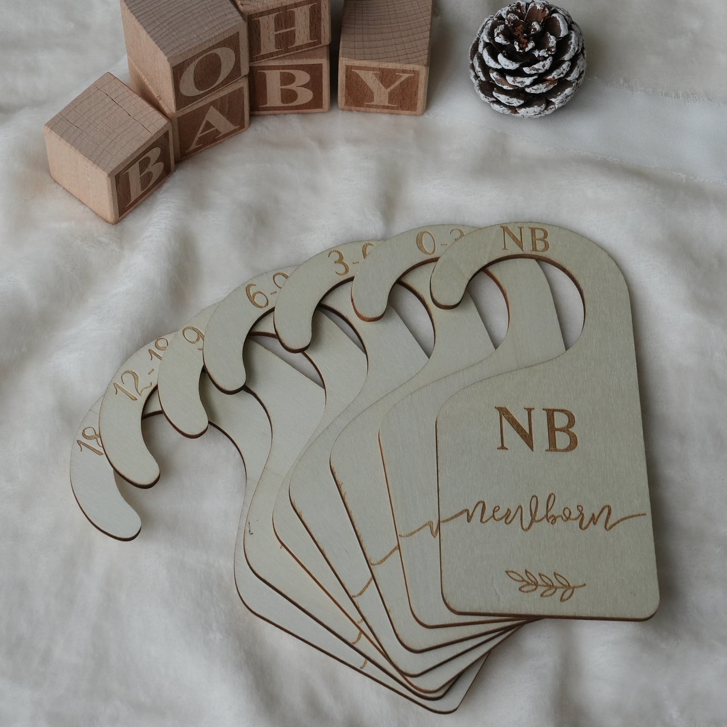 Wooden Baby Nursery Closet Dividers,Baby Shower Gift Ideas,Clothes Size Markers for Babies,Wood Wardrobe Divider