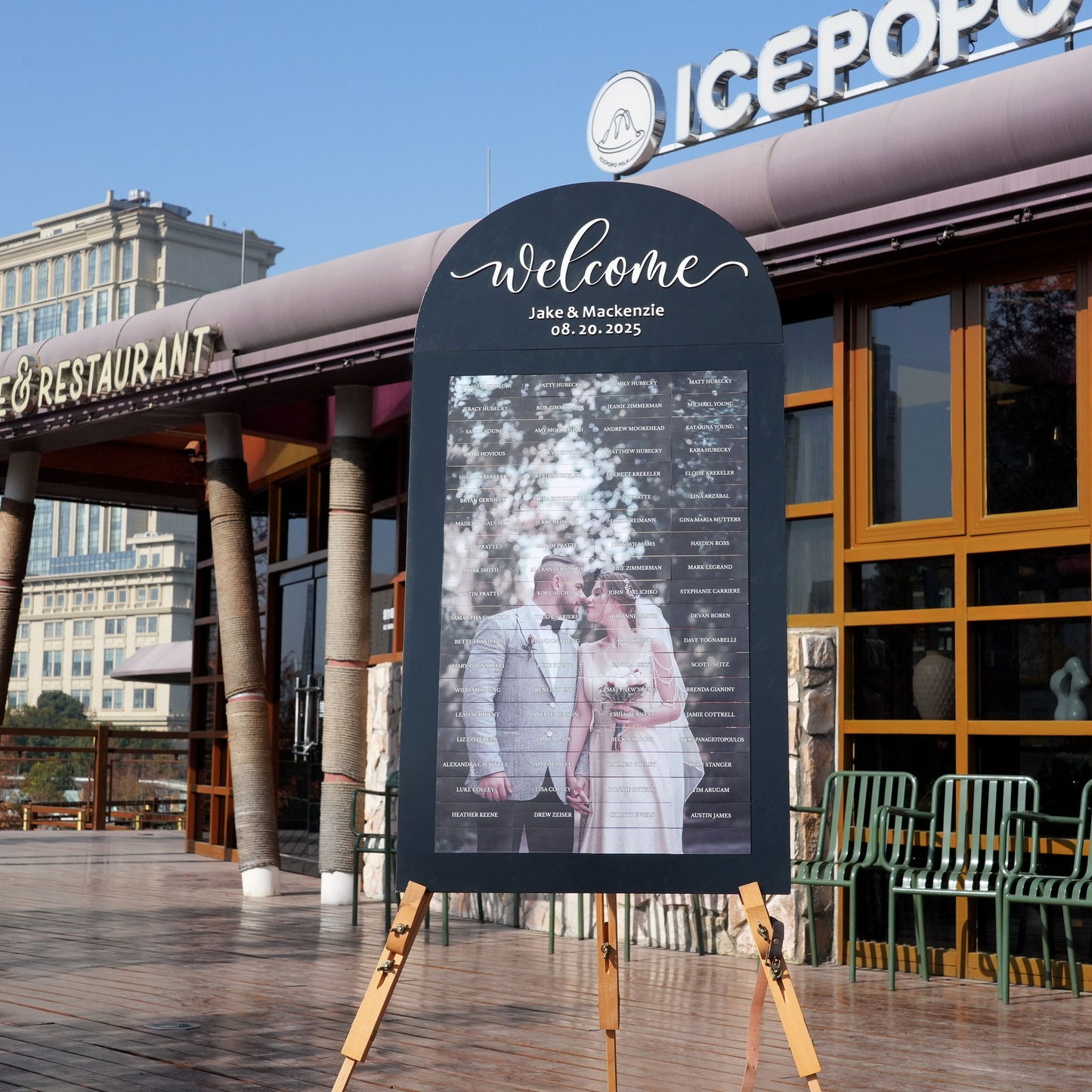 Personalized Wedding Seating Chart  Photo Frame, Custom modern wedding couple photos |,Welcome  Sign, Wedding Display Board, Engagement Photo  Keepsake
