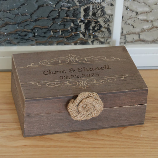 Custom Wooden Ring Box For Wedding Ceremony, Bridal Gift for Her,Proposal Wooden Ring Bearer, Anniversary Gift