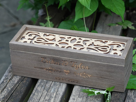 Personalized Wooden Wedding Guest Book With Pen And Box,Wedding Reception Book,Wedding  Keepsake,Engagement And Anniversary Scrapbook