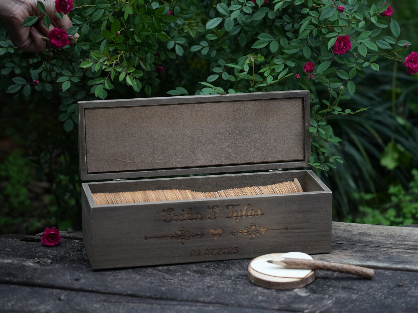 Personalized Wooden Wedding Guest Book With Pen And Box,Wedding Reception Book,Wedding  Keepsake,Engagement And Anniversary Scrapbook