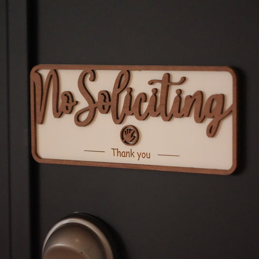 Personalized "No Soliciting" Sign,Wooden Door Sign, Do not knock sign,Baby Sleeping Sign,Do Not Knock  or Ring Doorbell,Do Not Disturb Sign