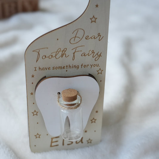 Personalized Tooth Fairy Door Hanger,Baby Shower  Gift,Custom Name Tooth Holder with Jar,Gift For Boys  And Girls,Tooth Pick Up Drop Off
