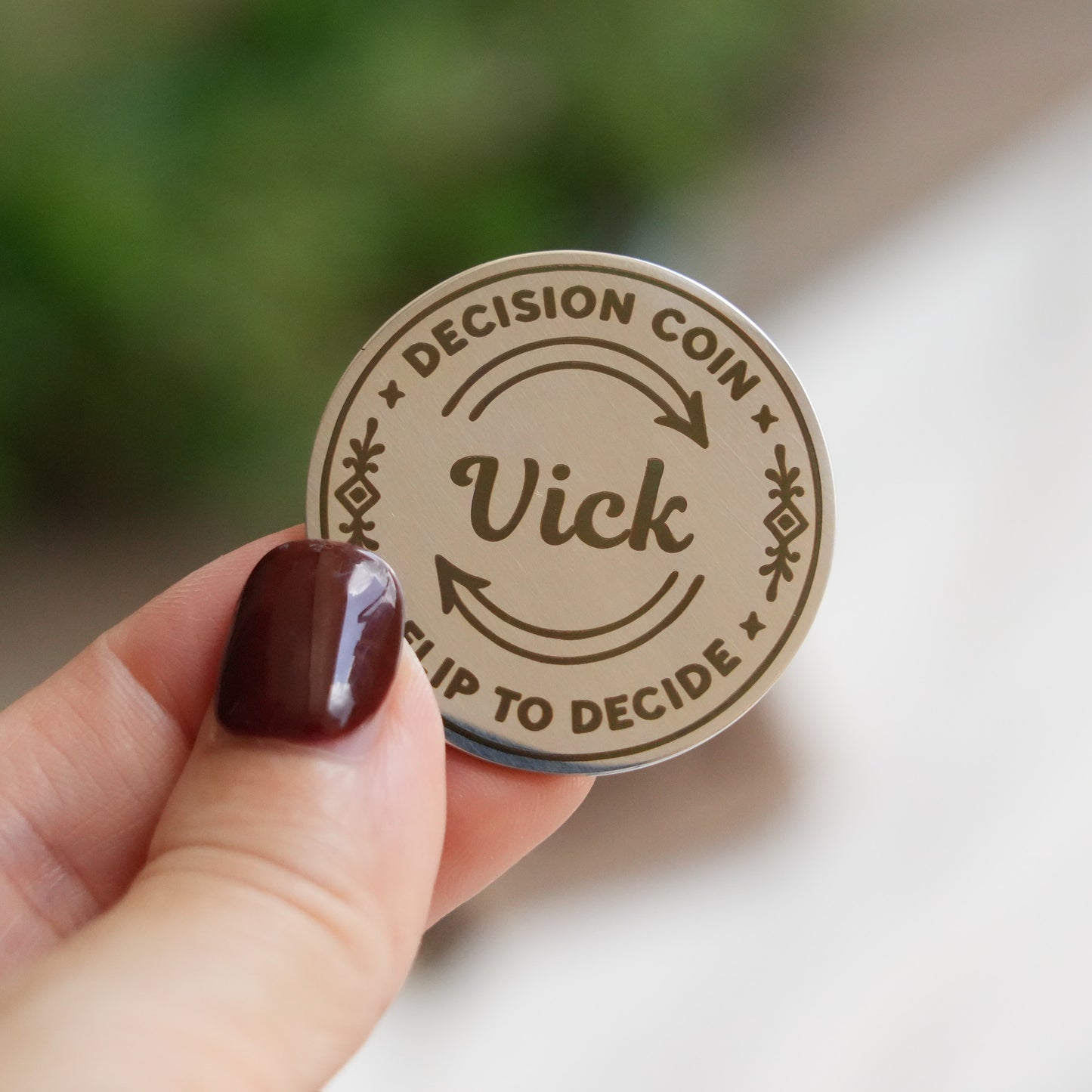Personalized Decision Coin Gift - Custom Flip Coin for Couples, Handmade Brass Coin for Him or Her,Funny Anniversary Gift – Date Night Idea