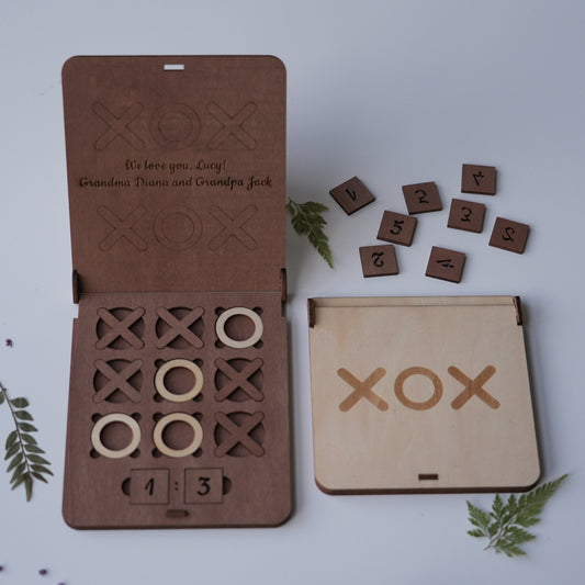 Personalised Table Tic-tac-toe Game,Wooden Table Gift,Laser Cut Tic-tac-toe Game,Unique Christmas Favours,Guest Gift,Gift For Friend