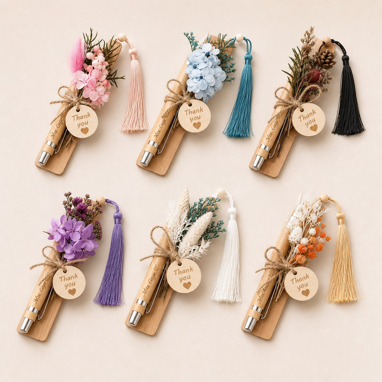 Custom Engraved Wooden Writing Set | Personalized  Pen & Bookmark, Teacher Thank You Gift  "Thank You for Helping Me Grow", Ready Gift Box