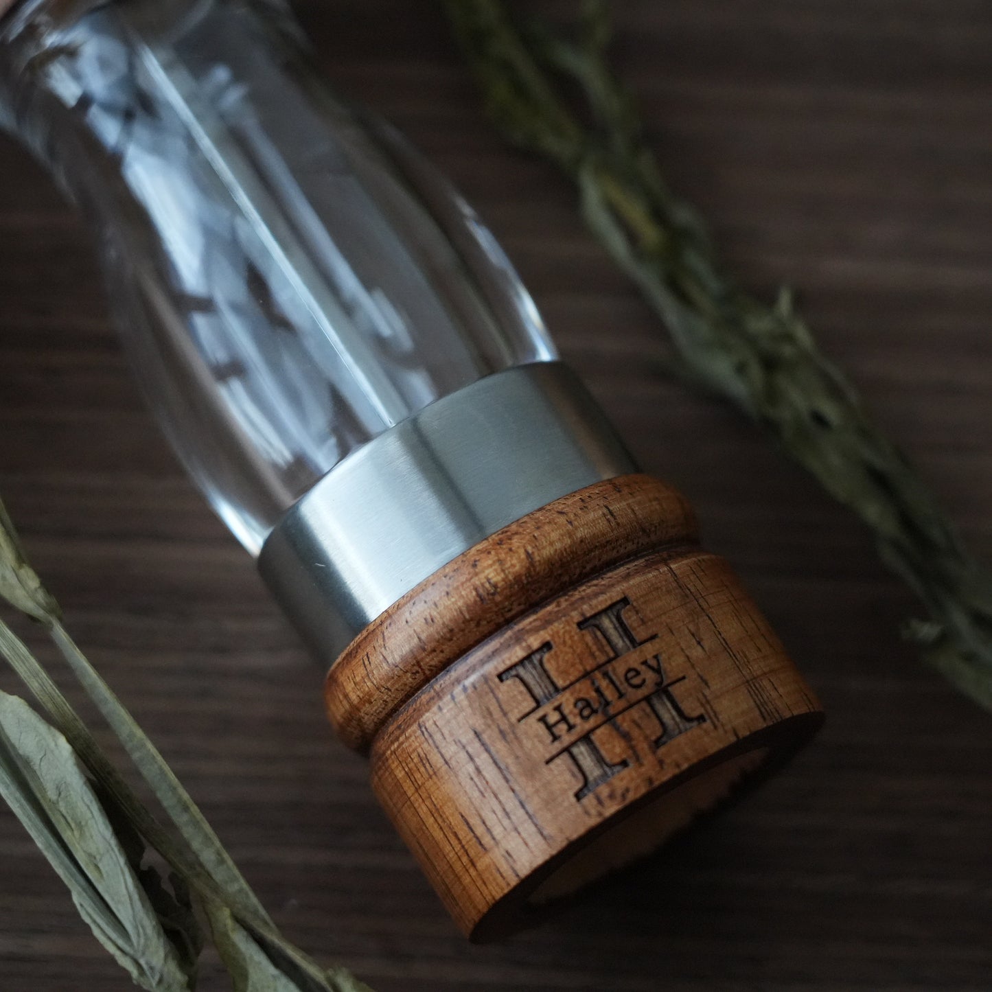 Personalized Wooden Salt＆Pepper Grinder Bottle, Modern Kitchen Decor,Kitchen Seasoning Accessory, Gift For Mom
