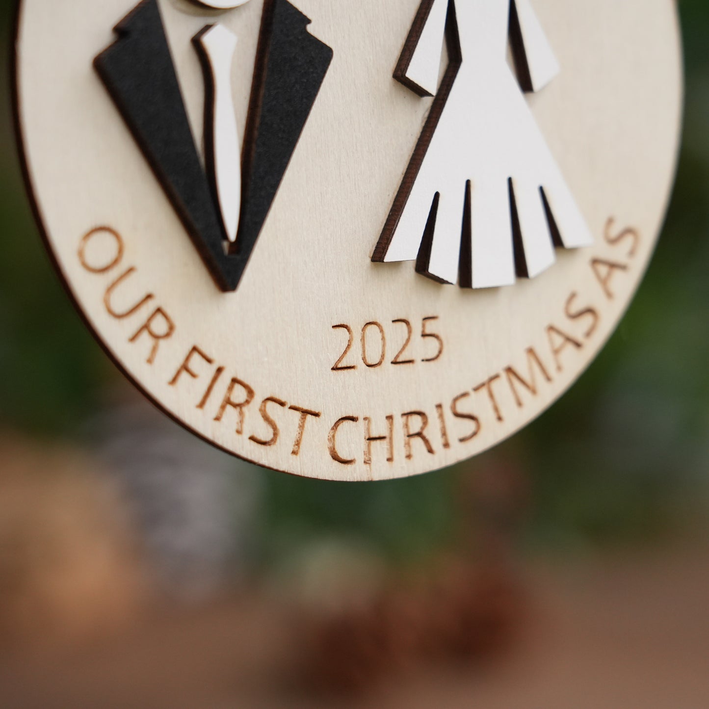 Personalized First Christmas Ornament,Couple Name  Christmas Ornament,Custom Christmas Bauble, Photo Wedding Keepsake,New House Ornament