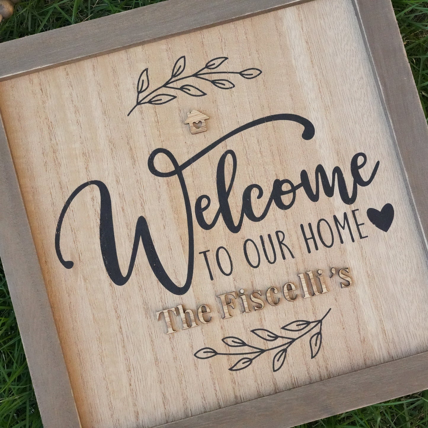 Personalized Welcome To Our Home Door Hanger, Front Door Decor,Custom Family Door Sign, Front  Door Sign,Welcome Sign