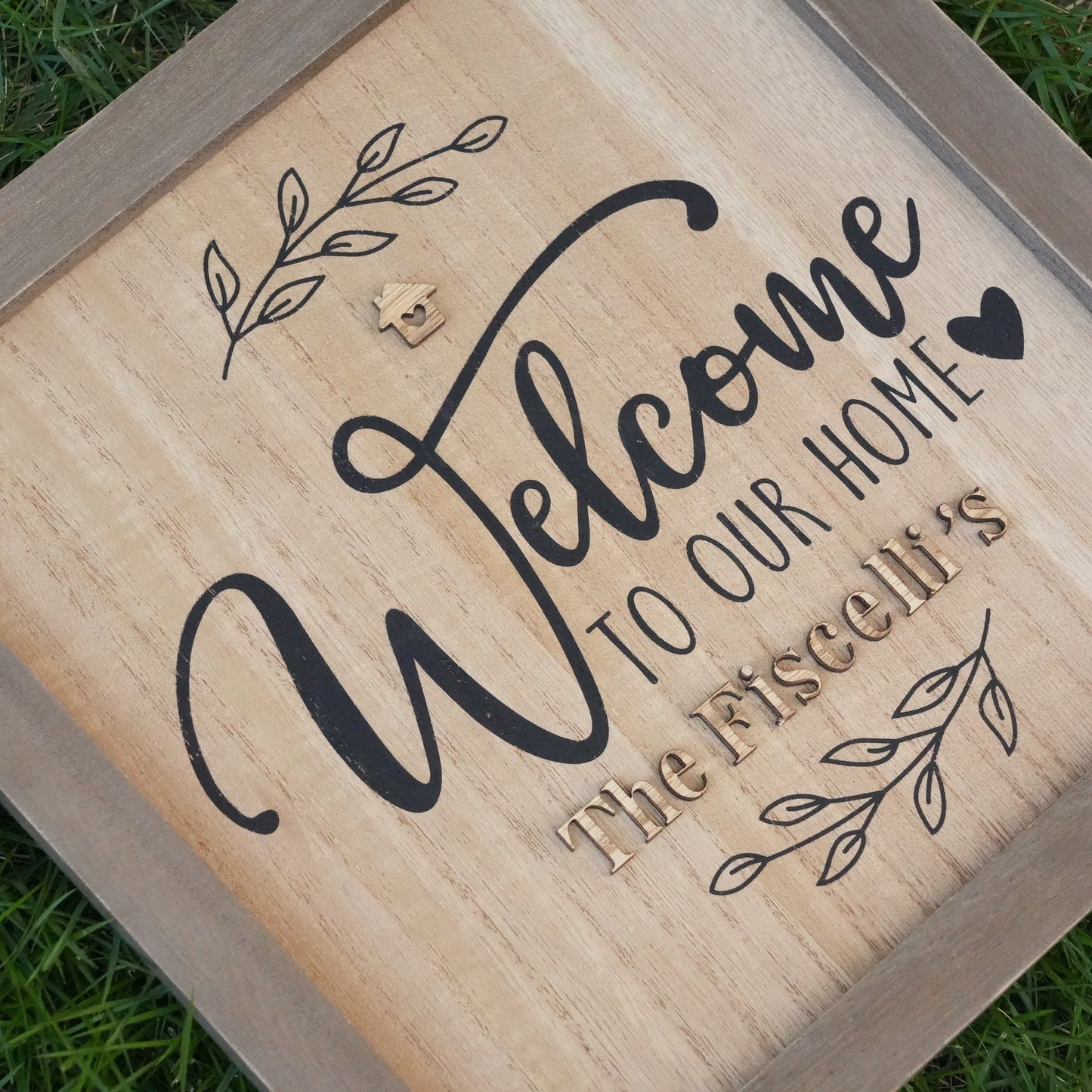 Personalized Welcome To Our Home Door Hanger, Front Door Decor,Custom Family Door Sign, Front  Door Sign,Welcome Sign