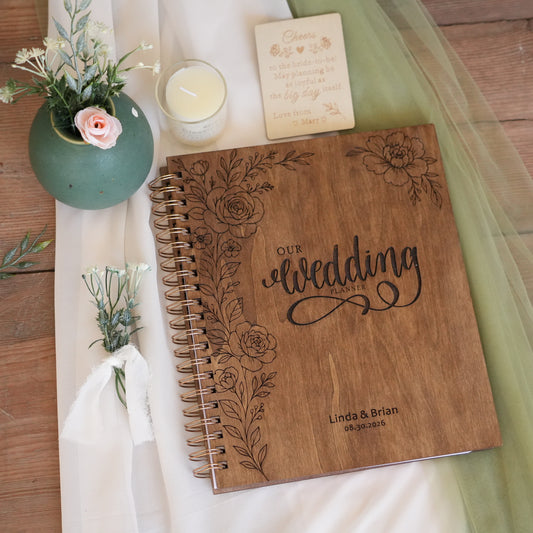 Wedding Planner Book & Organizer Personalized，Wedding Book Planner for Itinerary ， Engagement Gift for Bride, Wedding Book Party Checklist