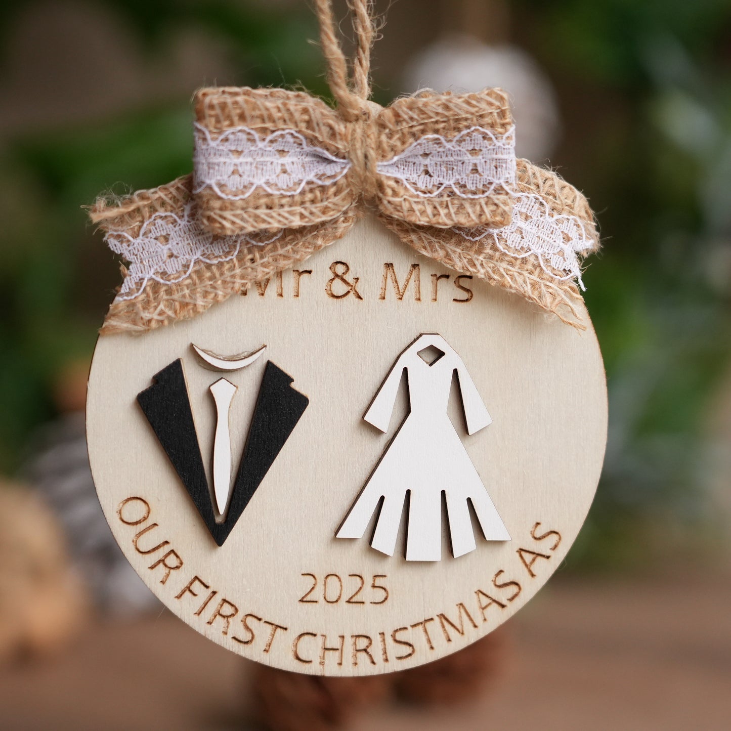 Personalized First Christmas Ornament,Couple Name  Christmas Ornament,Custom Christmas Bauble, Photo Wedding Keepsake,New House Ornament