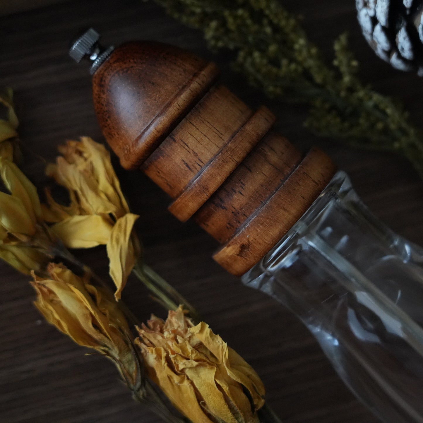 Personalized Wooden Salt＆Pepper Grinder Bottle, Modern Kitchen Decor,Kitchen Seasoning Accessory, Gift For Mom