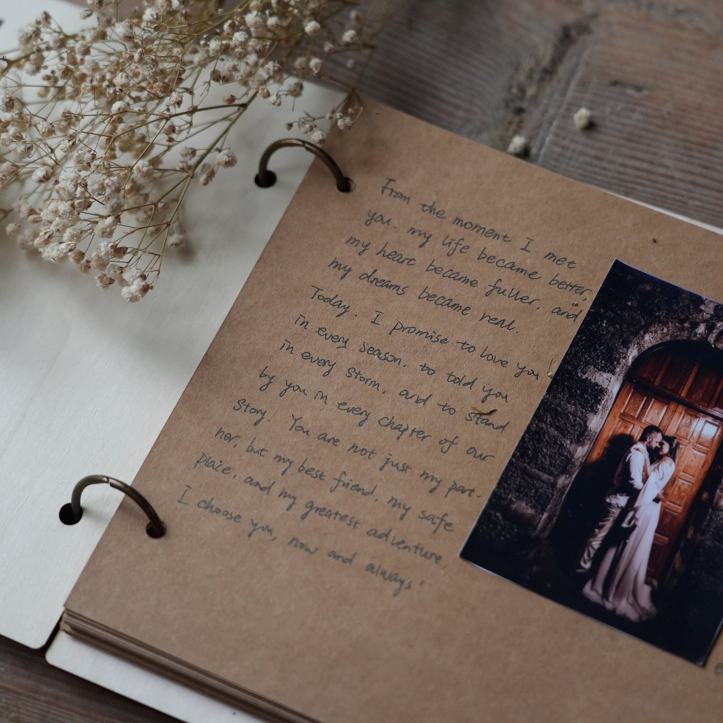 Personalized Wooden Wedding Guest Book,Elegant  Wooden Wedding Keepsake,Memory Album,Custom  Rustic Sign Book for Reception