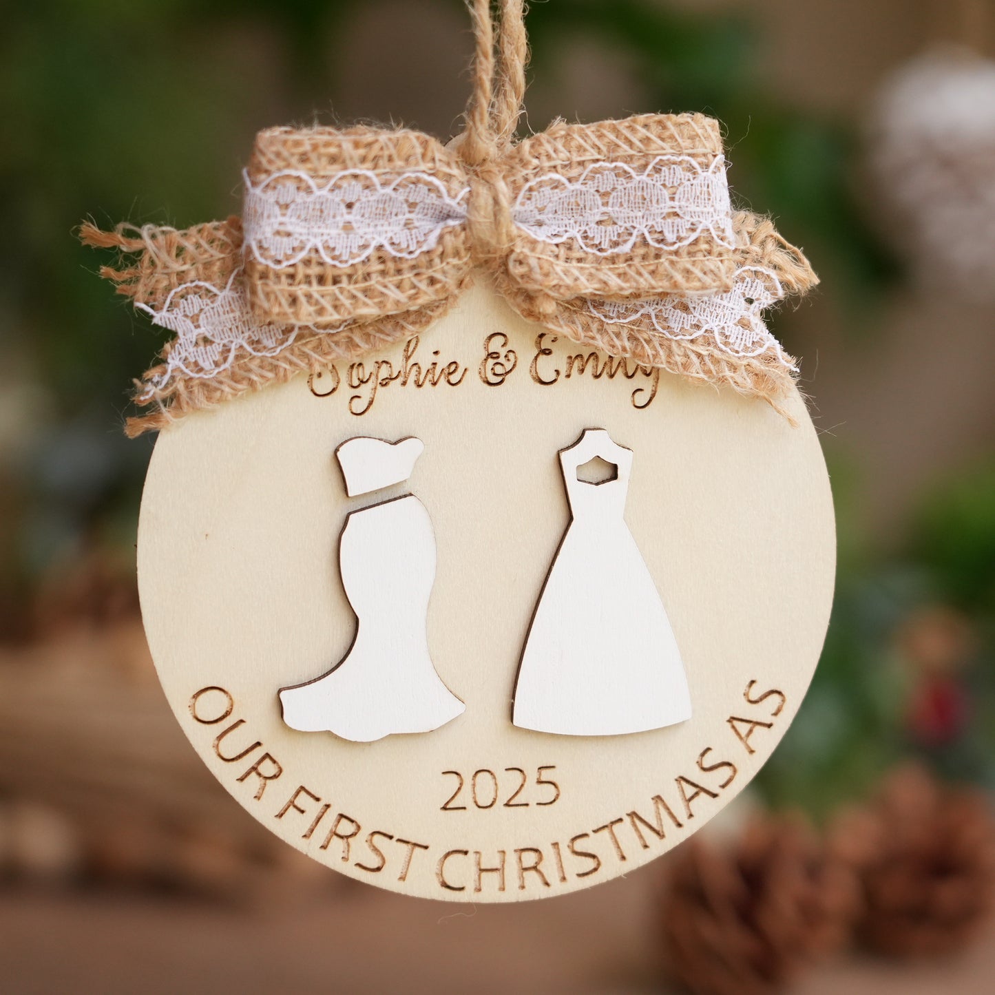 Personalized First Christmas Ornament,Couple Name  Christmas Ornament,Custom Christmas Bauble, Photo Wedding Keepsake,New House Ornament