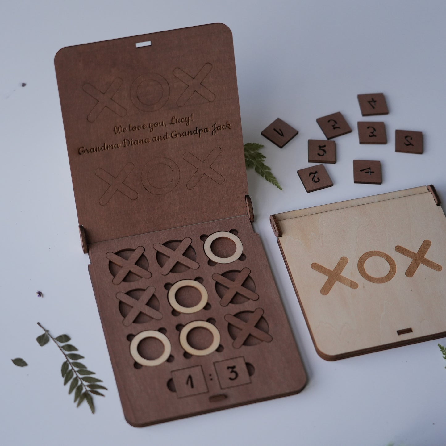 Personalised Table Tic-tac-toe Game,Wooden Table Gift,Laser Cut Tic-tac-toe Game,Unique Christmas Favours,Guest Gift,Gift For Friend