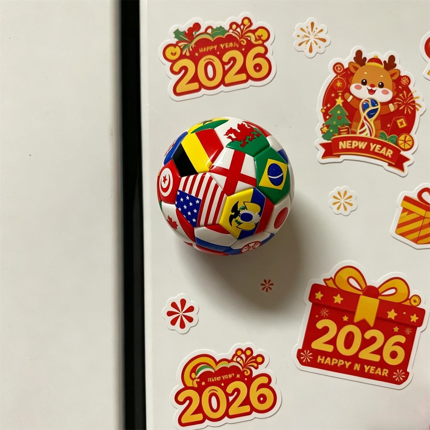 2026 World Cup Soccer Fridge Magnet, US  Canada Mexico Host Country Flags, Football  Tournament Fan Collectible Souvenir Magnet