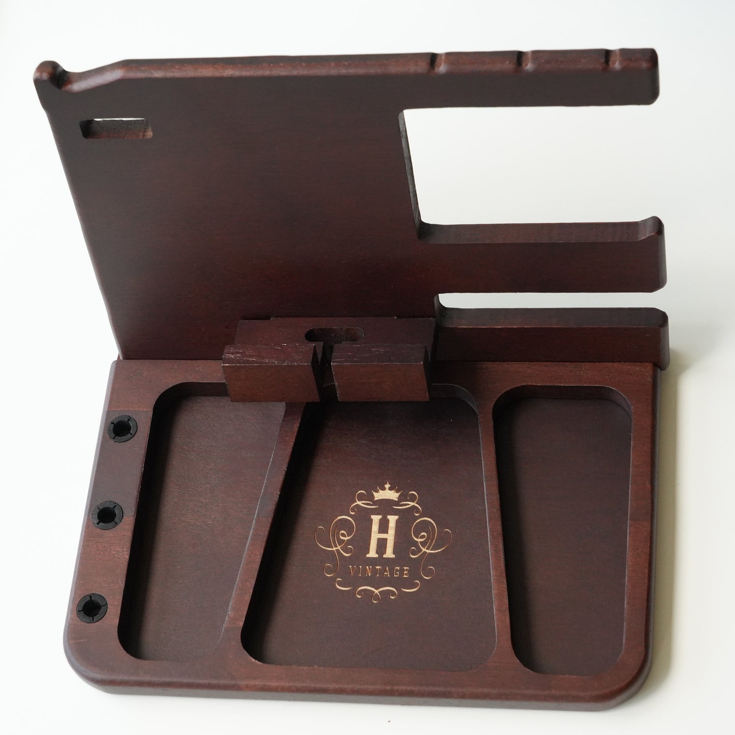 Personalized Wooden Phone Docking Station,Engraved Desk Organizer,Phone Stand,Men’s Gift,Docking Station for Cell Phone, Tablet, Wallet, Gadgets, Watch, Keys