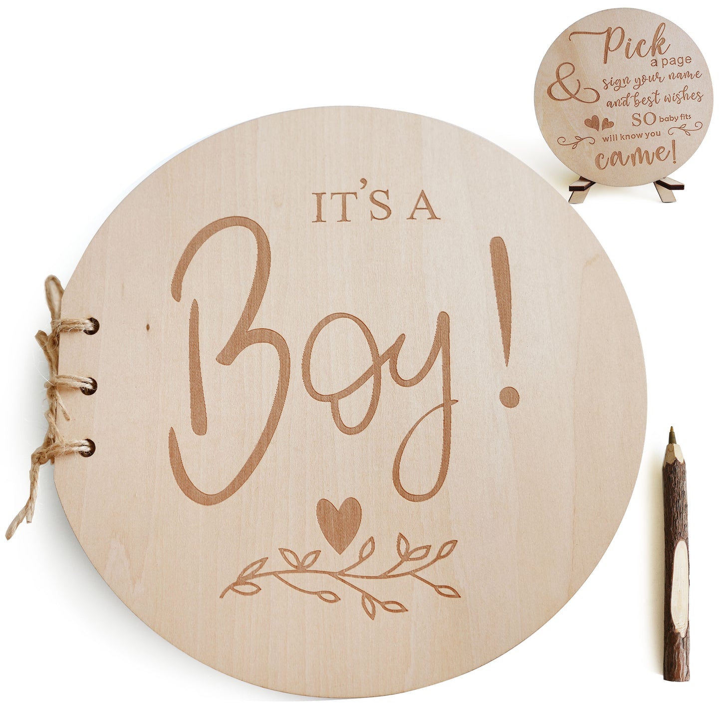 Personalized Baby Shower Guest Book,Wooden Round Guest Book,Gift For Baby Shower,Baby Shower Decor, Mom To Be,Photo Album