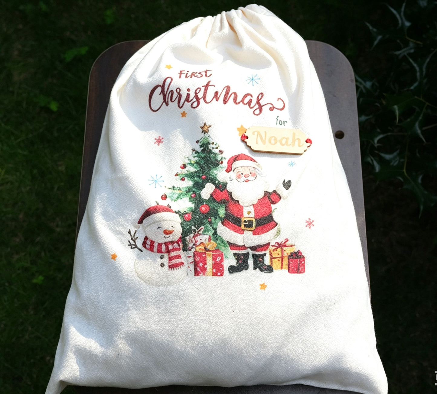 Personalized Santa Sack, Custom Name Christmas  Toy Sack, Large Monogram Gift Bag for Kids First  Christmas Gifts