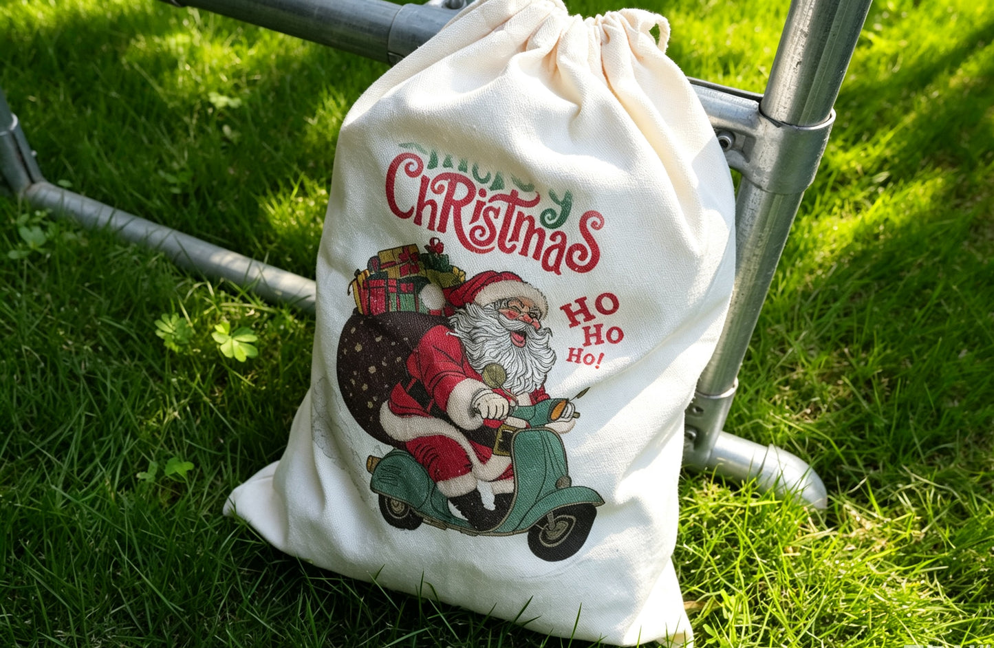 Personalized Custom Name Santa Sack,  Large Monogram Canvas Toy Gift Bag for Kids  First Christmas Keepsake