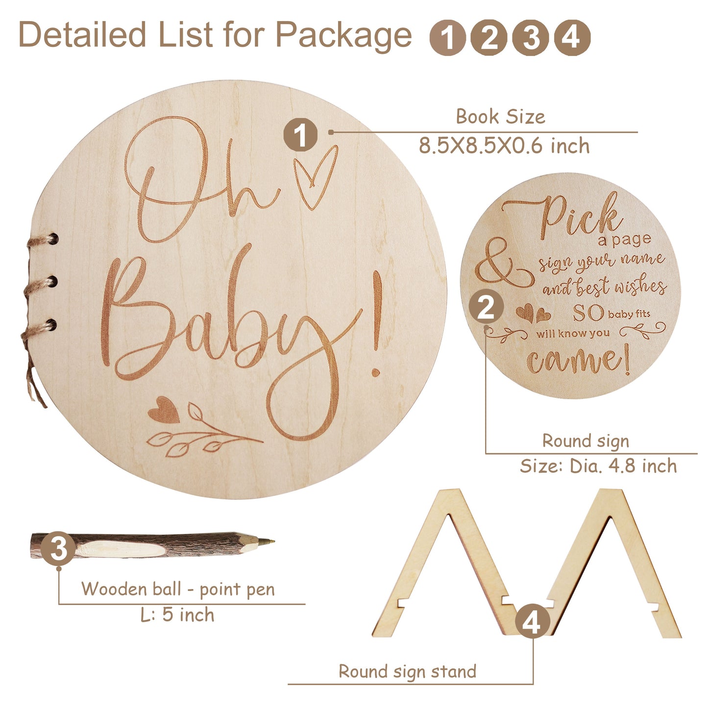 Personalized Baby Shower Guest Book,Wooden Round Guest Book,Gift For Baby Shower,Baby Shower Decor, Mom To Be,Photo Album