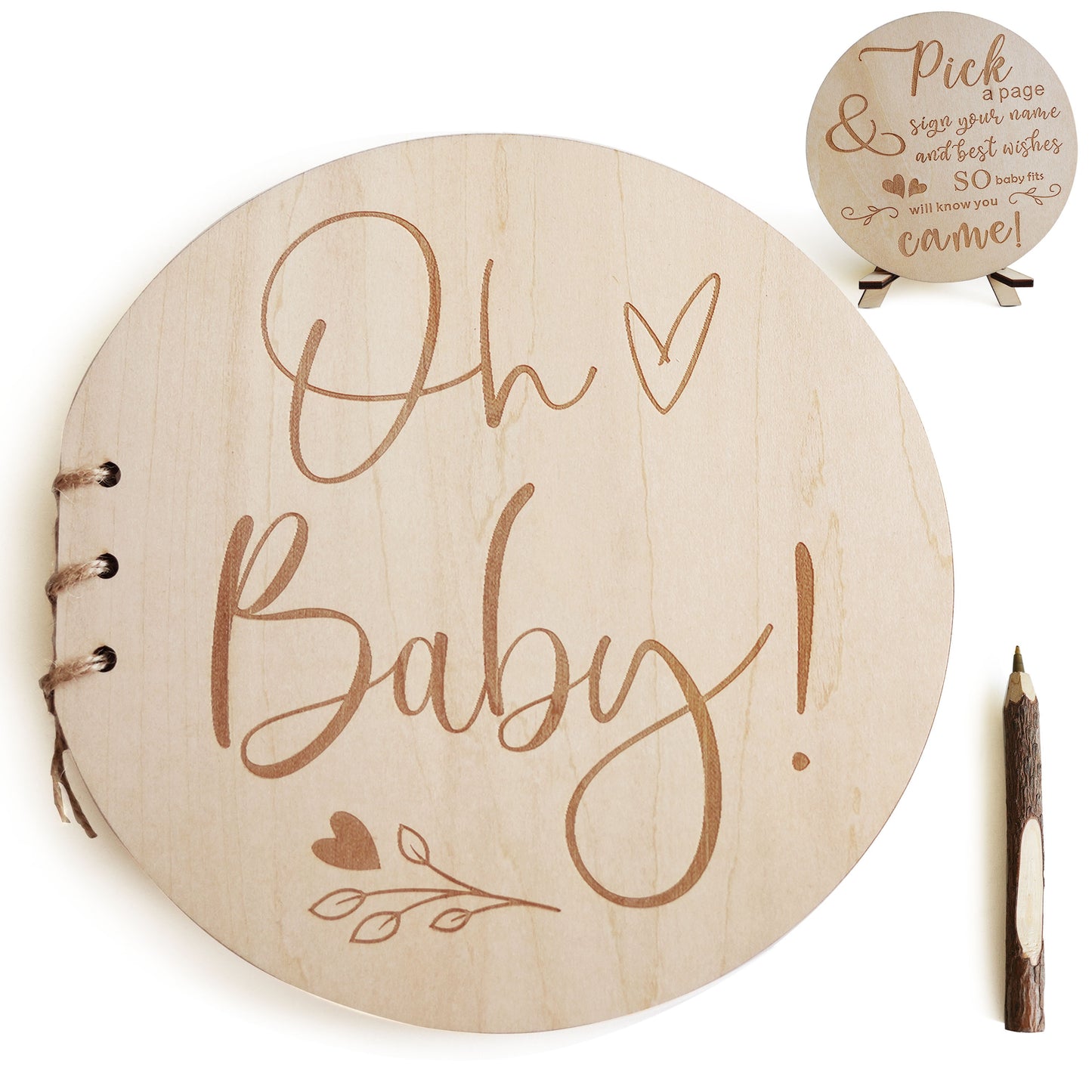 Personalized Baby Shower Guest Book,Wooden Round Guest Book,Gift For Baby Shower,Baby Shower Decor, Mom To Be,Photo Album