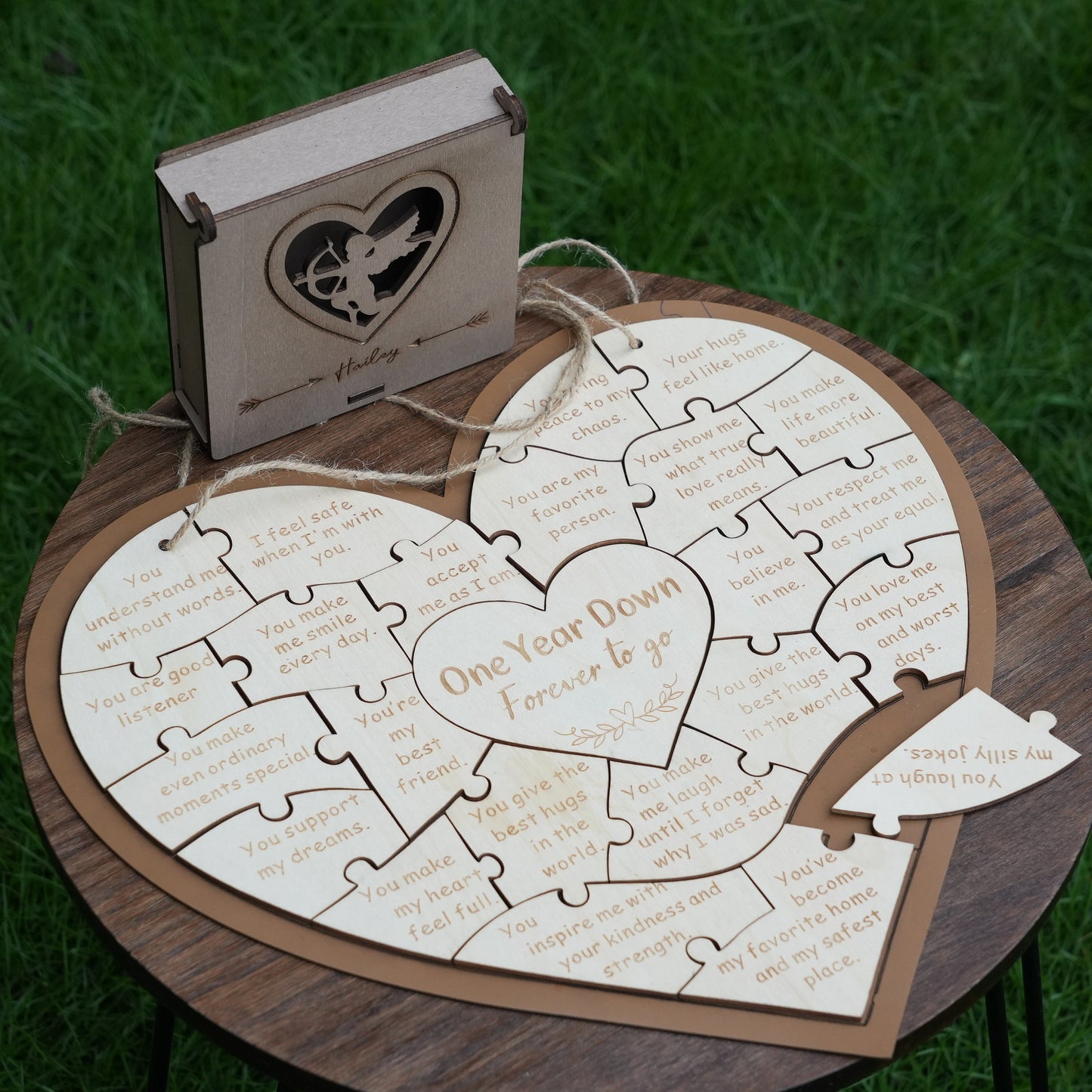 Personalized Puzzle Gift Reasons I love you,Gift For  Girlfriend,Birthday Gift,Anniversary Gift for Her, Valentine's Day Gift,Heart Puzzle Template