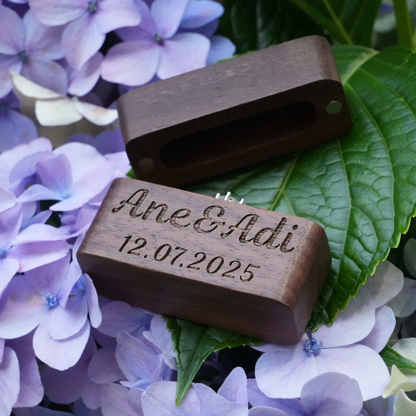 Personalized Mini Wooden Wedding Ring Box,Ceremony  Column Shaped Ring Box,Engraved Engagement Holder, Wedding Ring Bearer Gift