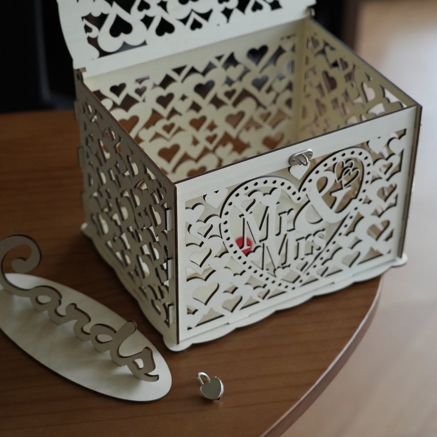 Wooden Wedding Card And Wedding Gift Money Box, Engraved Wooden Advice Box For Couple,Rustic  Wooden Cards & Gifts Keepsake