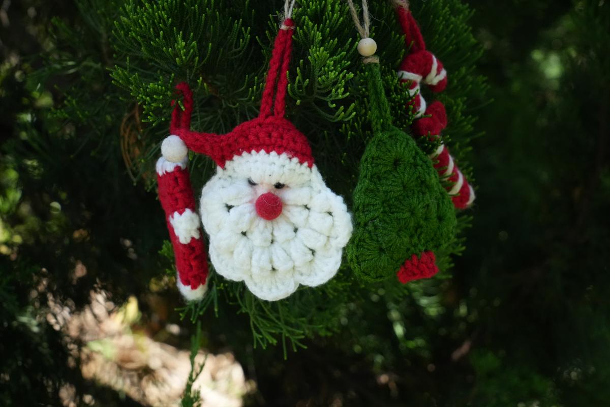 Handmade Crochet Christmas Ornaments,  Festive Xmas Tree Decorations, Rustic Holiday  Home Decor, Handcrafted Christmas Gifts