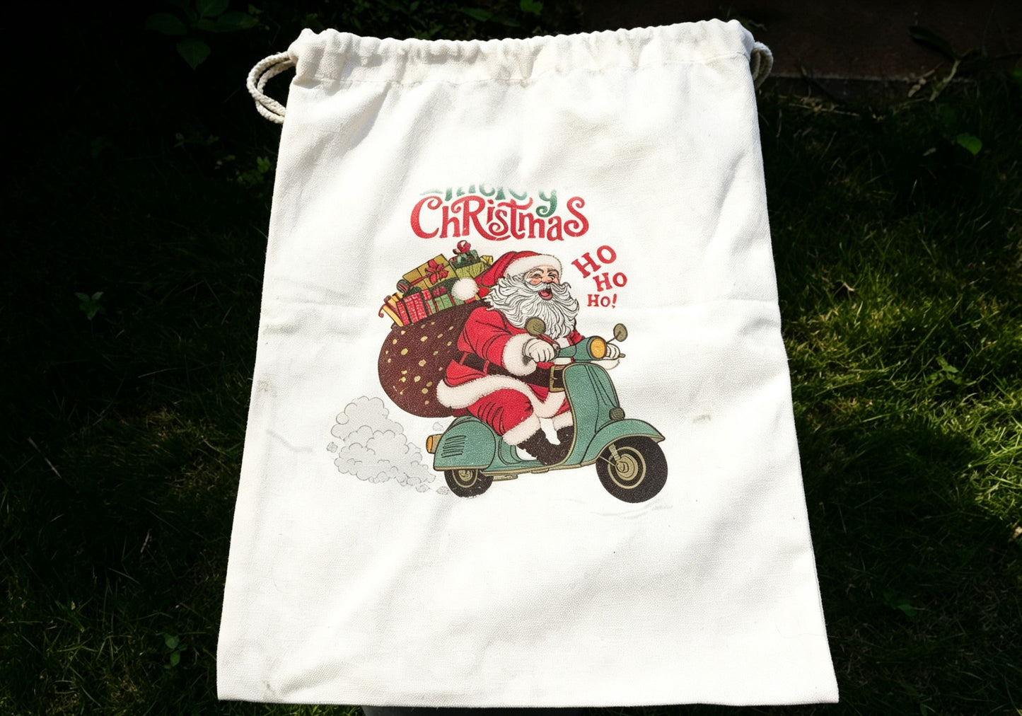 Personalized Custom Name Santa Sack,  Large Monogram Canvas Toy Gift Bag for Kids  First Christmas Keepsake
