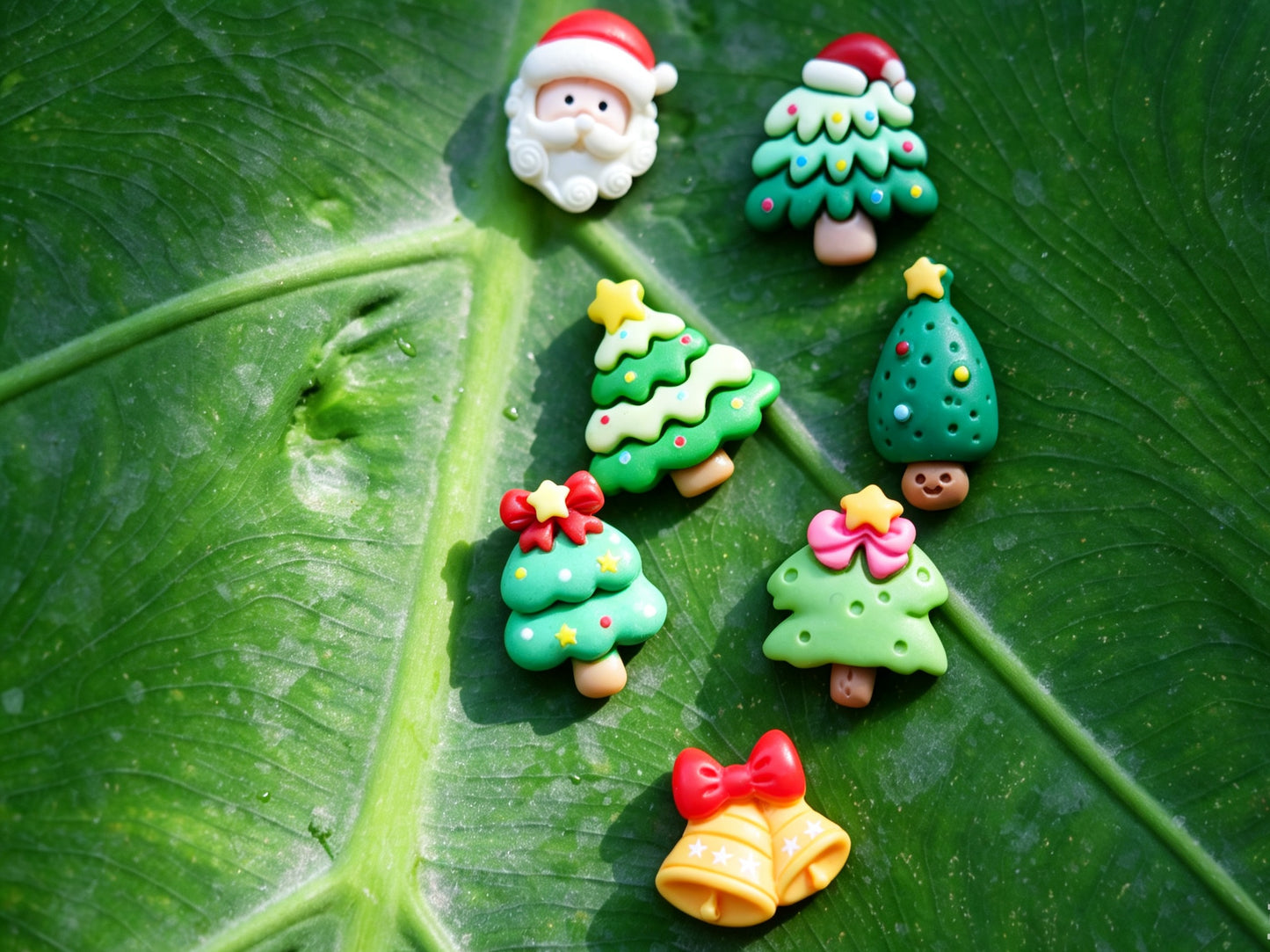 Mini Christmas Magnet Set of 11, Handmade  Kawaii Xmas Mini Figurines, Cute Fridge Magnets,  Festive Santa Decor & Tiny Christmas Gift