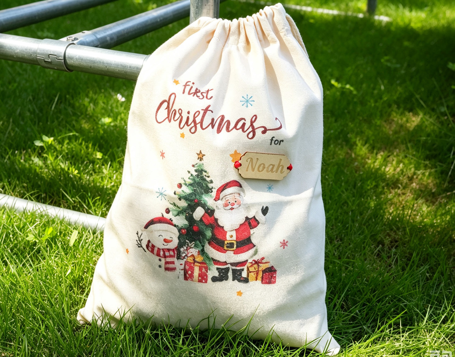 Personalized Santa Sack, Custom Name Christmas  Toy Sack, Large Monogram Gift Bag for Kids First  Christmas Gifts