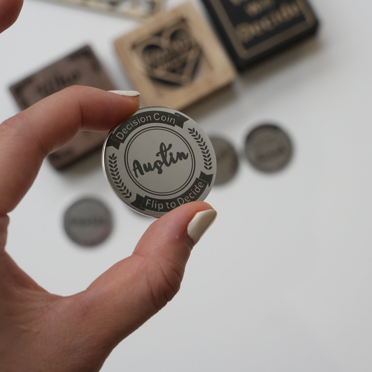 Personalized Decision Coin For The Couple,Classic Decision Maker,Challenge Coin,Decision Coin With Wooden Box,Valentines Gift