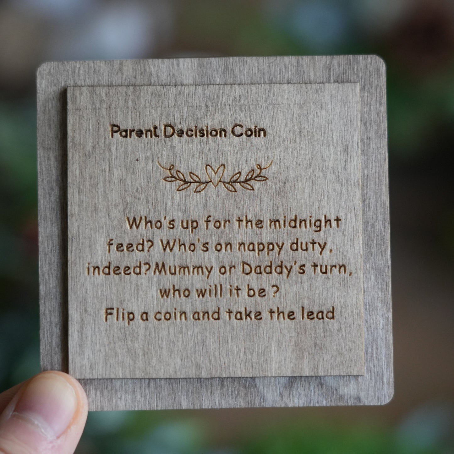 Personalized Baby Decision Coin With Wooden Box And Card,Wooden Coin,Engraved Parent Decision  Flip Coin,Baby Shower Gift