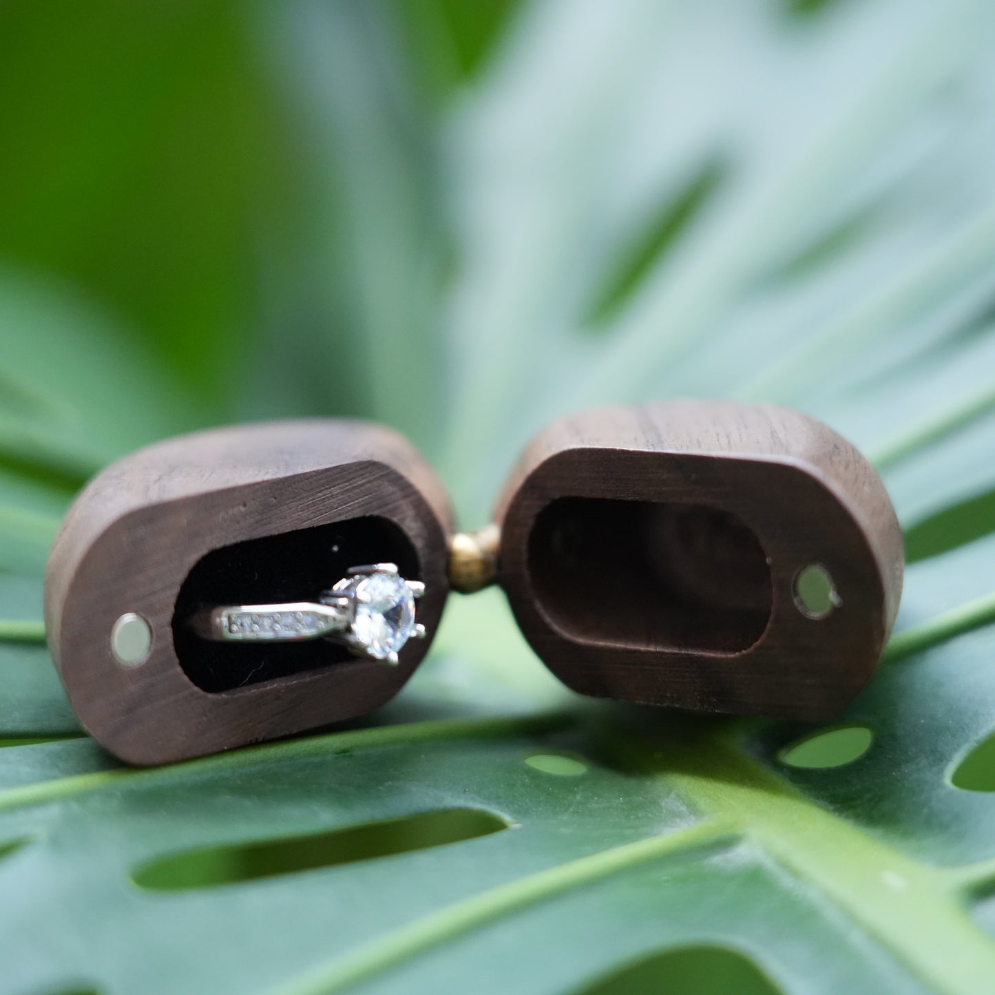 Custom Heart Shaped Wooden Ring Box,Anniversary Gift For Couple,Wedding Engagement Ring Box,Perfect Ring Bearer Gift