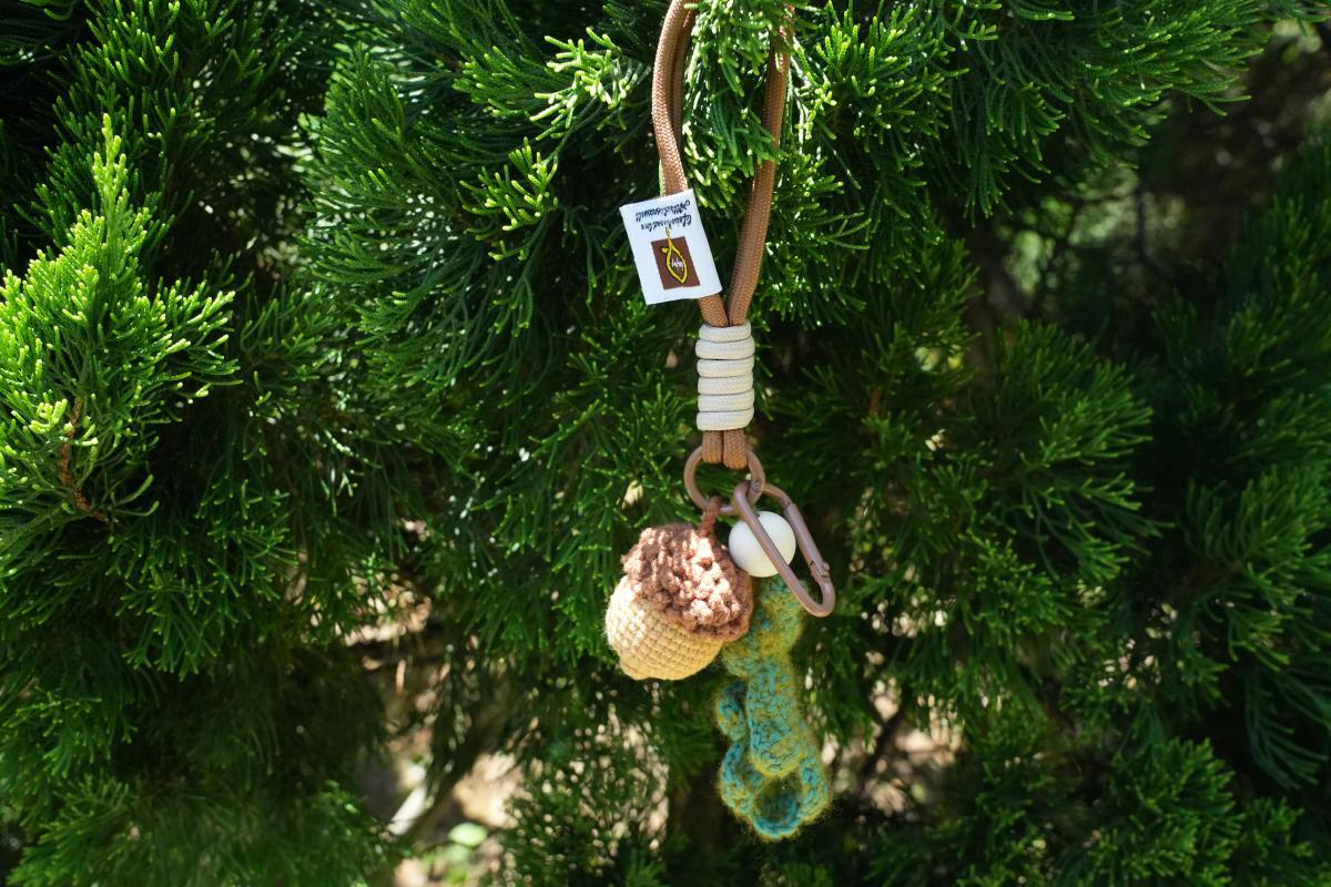 Handmade Crochet Acorn Keychain, Woodland  Fall Holiday Charm, Rustic Autumn Backpack &  Purse Accessory, Cute Nature Inspired Seasonal Gift