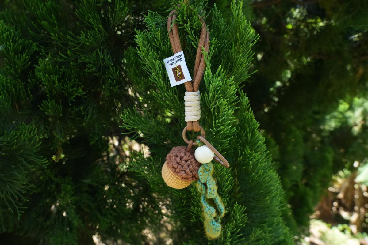 Handmade Crochet Acorn Keychain, Woodland  Fall Holiday Charm, Rustic Autumn Backpack &  Purse Accessory, Cute Nature Inspired Seasonal Gift
