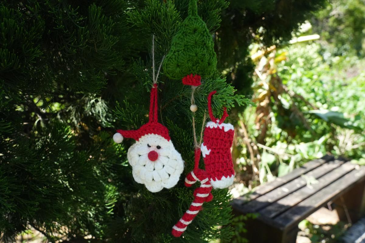 Handmade Crochet Christmas Ornaments,  Festive Xmas Tree Decorations, Rustic Holiday  Home Decor, Handcrafted Christmas Gifts