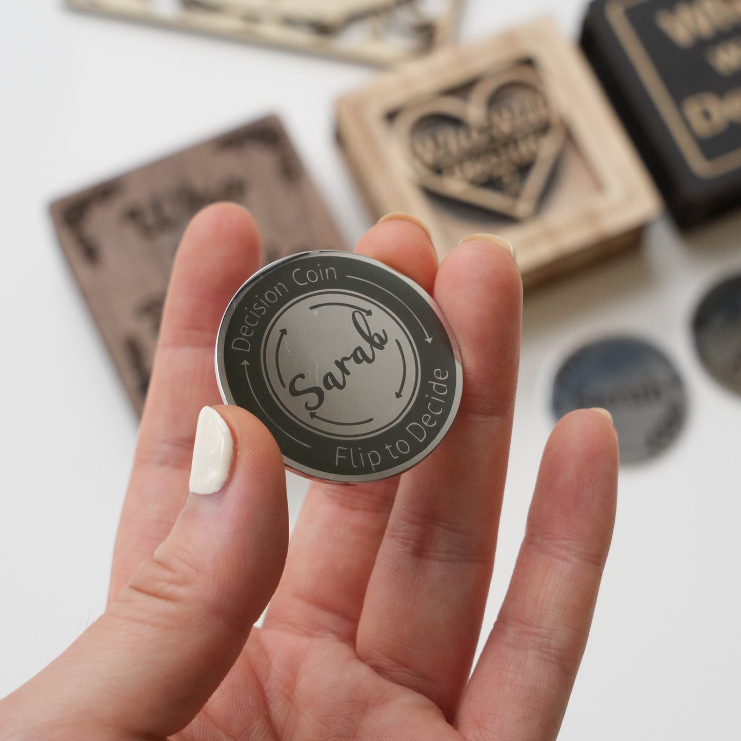 Personalized Decision Coin For The Couple,Classic Decision Maker,Challenge Coin,Decision Coin With Wooden Box,Valentines Gift