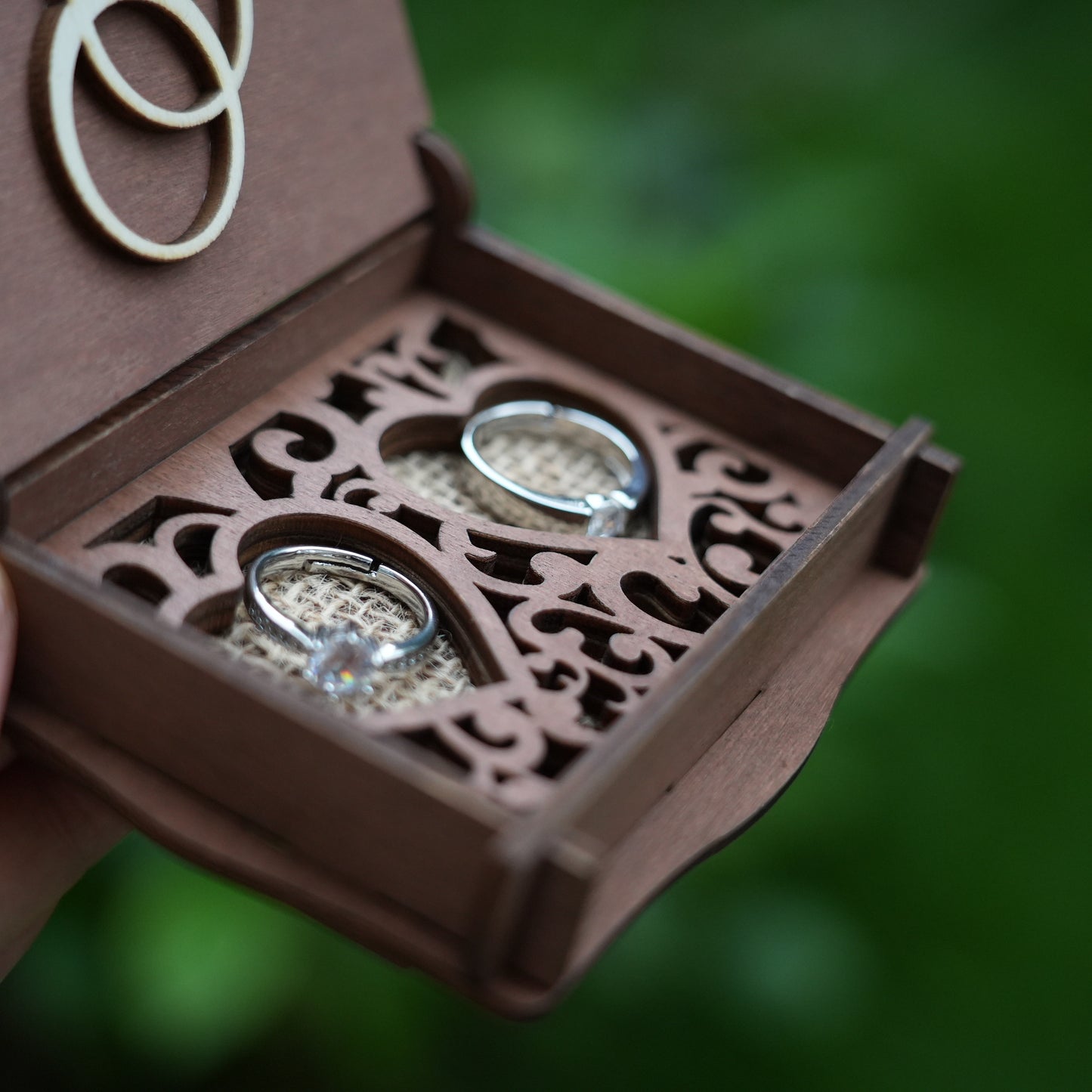 Personalized Wooden Ring Box,Engrave Ring Box, Wedding Ring Bearer,Anniversary Gift,Bridal Gift For Her, Wedding Ceremony Ring Holder